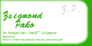 zsigmond pako business card